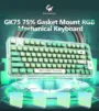GAMAKAY GK75 Transparent Mechanical Keyboard Gasket 80 Keys RGB Hot Swappable Gateron G Yellow Pro Switch Triple Mode bluetooth Wireless...