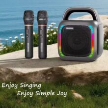 KARABOX 50W – Ηχείο karaoke για πάρτι με ήχο, φως και μικρόφωνα έτοιμα