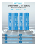 Astrolux E1825: Τετράδα επαναφορτιζόμενων (3.7V 2400mah) 18650 μπαταριών με 28.8€.