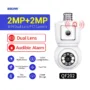 ESCAM QF202 E27 2MP+2MP WiFi PTZ Camera Dual Lens Wireless Surveillcance Camera