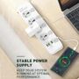 LDNIO SC4408 Universal Power Strip 4 Outlet with 17W USB*4 Multi Electrical Socket with Independent Switch EU Plug Board