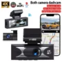 UHD 4K Dash Cam Dual Lens 3840x2160P AI Driver Assistance ADAS GPS WiFi Wide Angle Night Vision Car DVR Camera