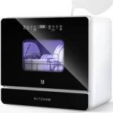 BLITZHOME BH-6-CDW : Φορητό πλυντήριο πιάτων πάγκου με δοχείο 5.2L και 9 προγράμματα