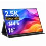 ALLIWAVA P16 Pro Portable Monitor, 16 Inch 2.5K QHD+ 2560 × 1600 IPS Display, 144Hz Refresh Rate, 100% sRGB, 400-Nit...