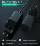 Blitzwolf BW-S17 : USB Type-C , PD φορτιστής 65W για να φορτίζετε από κινητά μέχρι Laptop με 18.2€!