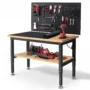 ENJOYWOOD WB0101-Plus 48 Inch Workbench with Pegboard & Rubber Pad with Adjustable Height