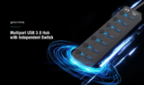 Gocomma Multiport USB Hub με ξεχωριστους διακόπτες για κάθε θύρα.