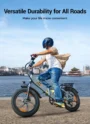 HillMiles Mile 2 Electric Bike, 250W Motor, 36V 13Ah Battery, 100km Range, 20*3 inch Tires, Dual Hydraulic Brakes - Grey