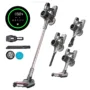 JIGOO C300 Cordless Vacuum Cleaner, 30KPa Suction, 400W Motor, 1.2L Dust Cup, 5-Stage Filtration, Up to 45 Mins Runtime, 7x2000mAh...