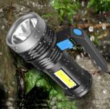XANES P500: Φακός προβολέας με διπλό COB LED και ενσωματωμένη επαναφορτιζόμενη μπαταρία.