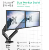 [#Ιστορικό_Χαμηλό] BlitzWolf BW-MS1/MS2/MS3/MS4 : Μονές και διπλές βάσεις Monitor με πνευματικό βραχίονα και αποστολή από Ευρώπη!!
