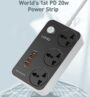 Τριθέσιο LDNIO πολύμπριζο 2500W LDNIO με 3x USB και USB-C PD