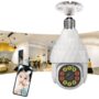 Guudgo HD 1080P WIFI IP E27 Camera Surveillance 10 LED Diamond Bulb Ball Camera Smart Dual-light Night Vision with E27...