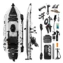 Spatium Model F Inflatable Fishing Kayak with Flipper Pedal Drive System 350cm Extra Wide Heavy Duty 380kg Max Capacity Stand...