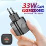 KUULAA RY-U33 2-Port USB PD Charger 33W PD3.0+QC3.0 PPS QC4.0 QC3.0 QC2.0 FCP SCP AFC Fast Charging Wall Charger
