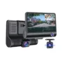 4 Inch 3 Channel Dash Cam Full HD 1080P Front Rear Interior Car Camera Night Vision 170 Degree Wide Angle...