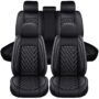 ELUTO 5D 5 Seats PU Leather Full set Car Seat Covers Universal Seat Cushion Pad Mad protector