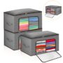 3PCS Clothes Storage Bag Window Compartment Non-woven Fabric Large Capacity Clothing Storage Bag