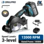 Drillpro18V Brushless Motor Angle Grinder 1000W 3 Speed Levels High Performance Cordless Grinder Tool 3.0Ah Battery EU Plug