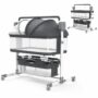 MRBCJ01-E 3-in-1 Baby Bedside Bassinet – Height Adjustable Baby Crib, Breathable Mesh, Mosquito Net & Silent Wheels