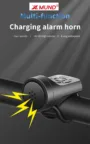 Xmund 140dB High Sound Bicycle Bell Horn 4 Sound Modes 200mAh USB Chargeable Electric Horn