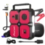Foursun 26800Mah 4000A Portable Car Jump Starter with Air Compressor 10.35Bars Digital Tire Inflator with LED Light
