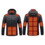 TENGOO HJ-15 Heated Vest Jacket 15 Heating Zones USB Charging Thermal Warm Jacket Motorcycle Men's Heated Hooded Coat Outdoor Sportswear