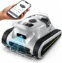 Seauto SAT30 Cordless Robotic Pool Cleaner,7800mAh Battery,180 Mins Runtime,4800 GPH Suction,2150 Sq.Ft Coverage,Automatic Parking,App Control,Grey