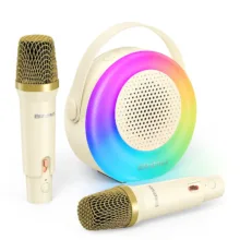 [#Ιστορικό_Χαμηλό] BlitzMax BM-K10 : Mini Karaoke για παιδιά, με πολλά φωτάκια, και δύο ασύρματα μικρόφωνα, στα 20€!