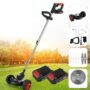 Wolike 36V 2000W Electric Lawn Mower Cordless String Trimmer Grass Eater Garden Grass Cutting Machine with 1/2 Battery EU Plug