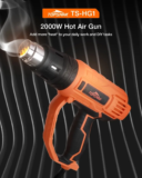 Topshak TS-HG1: Πιστόλι θερμού αέρα στα 2000W με 3 mode λειτουργίας και 4 ακροφύσια στα 16.8€ από Τσεχία!