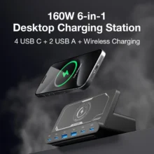 BlitzWolf BW-S27 : Επιτραπέζιος φορτιστής 160W, με 6USB θύρες και Qi φορτιστή 15W στα 25.3€!