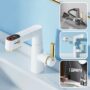 AGSIVO Brass Temperature Digital Display Bathroom Sink Faucet with Pull Out Sprayer