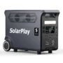 SolarPlay Q3600 3600W Portable Power Station 3840Wh LiFePO4 Battery UPS 17 Outputs 1.5H Fast Charging Solar Generator Home Backup RV...