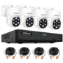 SriHome NVS008 AH030 4CH AHD Security Camera System 5MP Ultra HD PTZ Outdoor IP66 Weatherproof Coaxial CCTV Kit with Night...