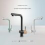 HIGOLD P-Series Pull-Out Kitchen Faucet – 304 Stainless Steel, Hot/Cold Swivel & Extendable, Anti-Splash Design
