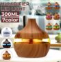 300ml Electric Ultrasonic Air Mist Humidifier Purifier Aroma Diffuser 7 Colors LED USB Charging for Home Car Office