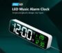 USB LED 3D Music Dual Alarm Clock Thermometer Temperature Date HD LED Display Electronic Desktop Digital Table Clocks